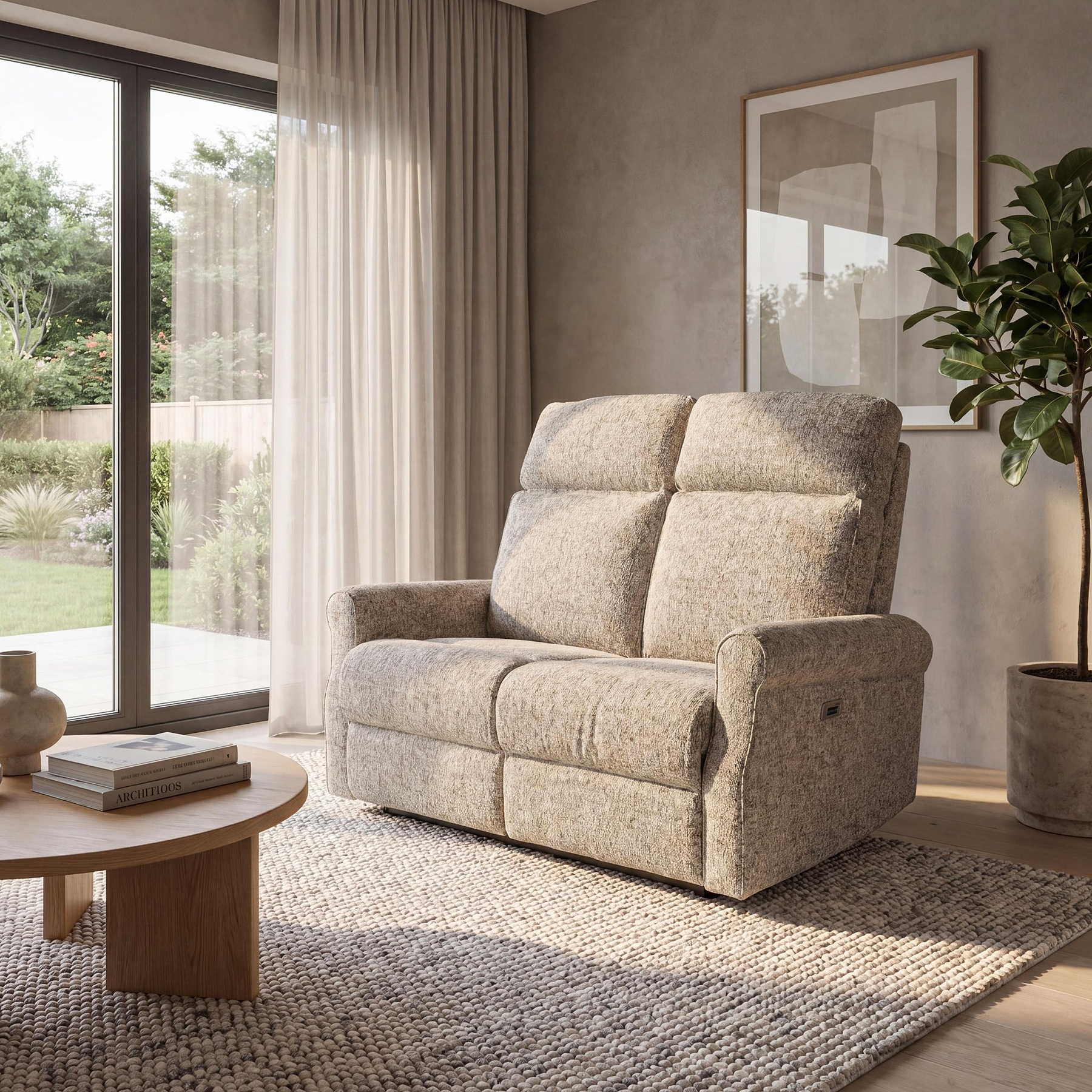 Ellwood Power Recliner 2 Seater Sofa Natural from Roseland Furniture