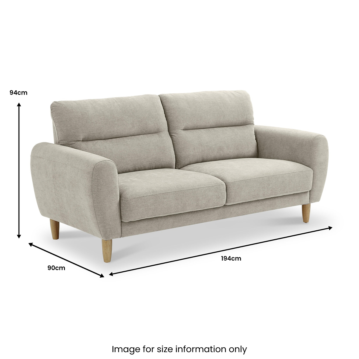 Penmere 3 Seater Sofa Natural from Roseland Furniture