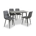 Avaston 120cm Ceramic Dining Table with 4 Dining Chairs from Roseland Furniture
