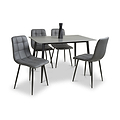 Gillan 120cm Ceramic Dining Table with 4 Dining Chairs from Roseland Furniture