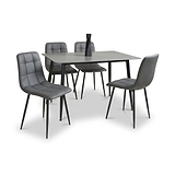 Gillan 120cm Ceramic Dining Table with 4 Dining Chairs from Roseland Furniture