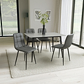 Gillan 120cm Ceramic Dining Table with 4 Dining Chairs from Roseland Furniture