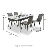 Redruth 120cm-180cm Ceramic Extending Dining Table with 4 Dining Chairs