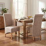 Genna Tweed Fabric Dining Chair Oatmeal from Roseland Furniture