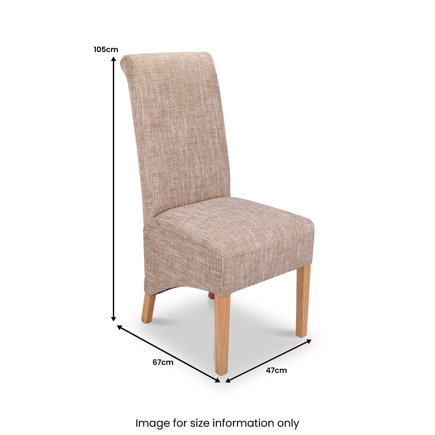 Genna Tweed Fabric Dining Chair Oatmeal from Roseland Furniture