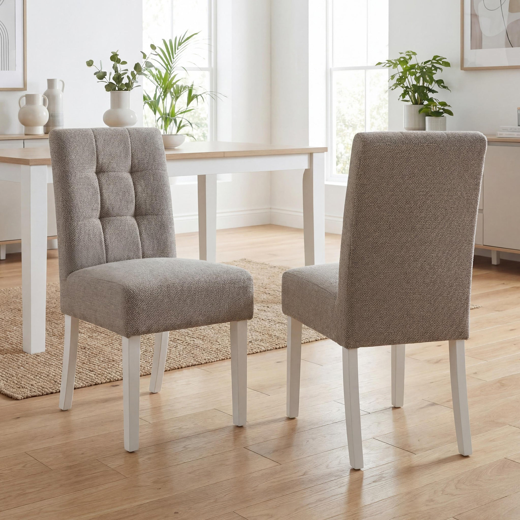Pryder Tweed Fabric Dining Chair Mocha WL from Roseland Furniture