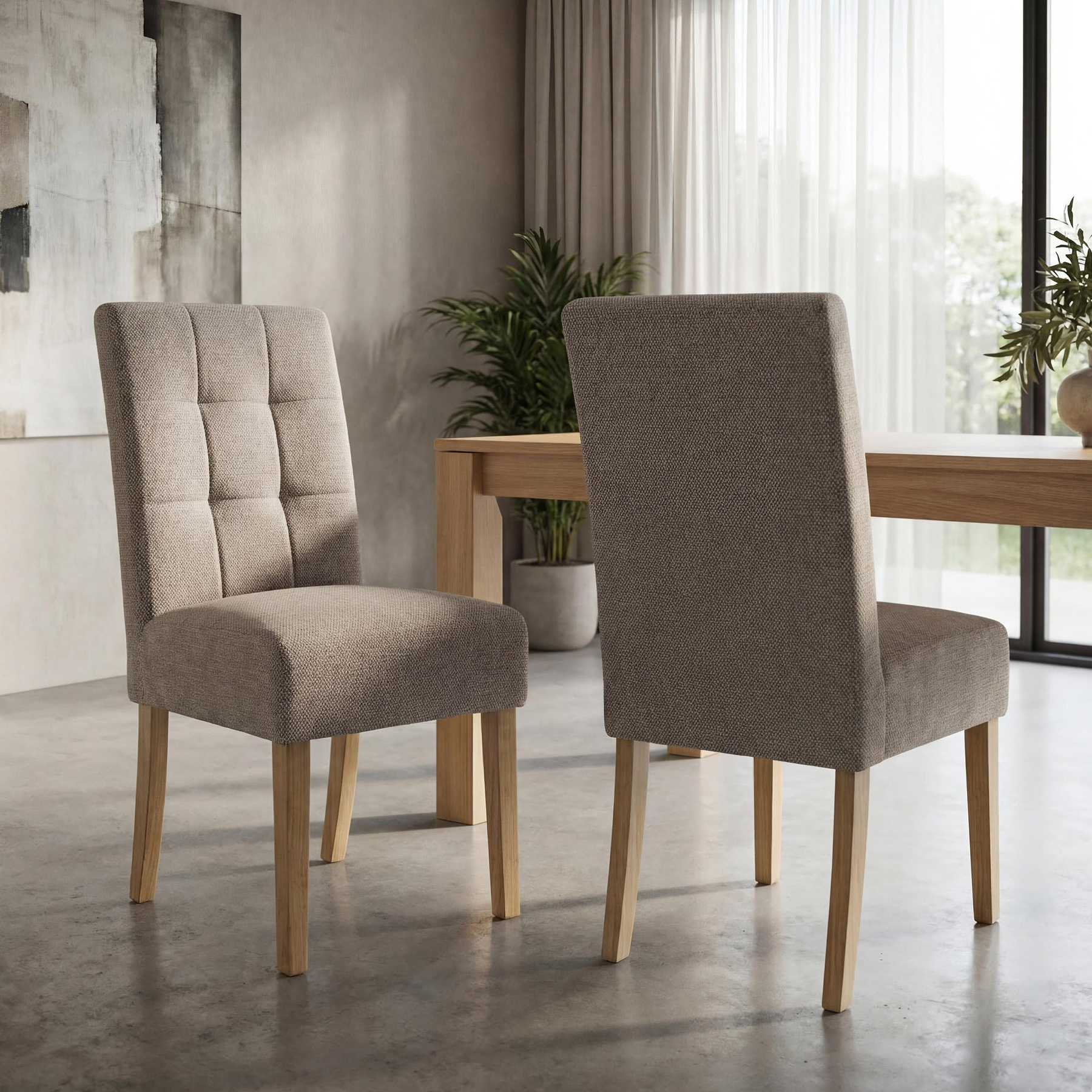 Pryder Tweed Fabric Dining Chair Mocha NL from Roseland Furniture