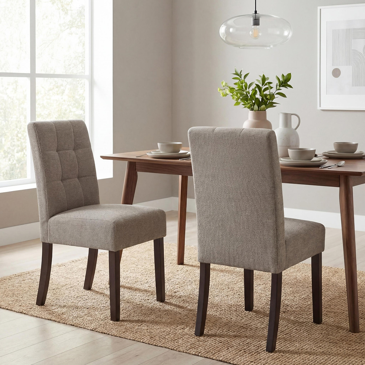 Pryder Tweed Fabric Dining Chair Mocha WNL from Roseland Furniture