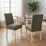 Pryder Tweed Fabric Dining Chair Green WL from Roseland Furniture
