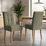 Pryder Tweed Fabric Dining Chair Green NL from Roseland Furniture