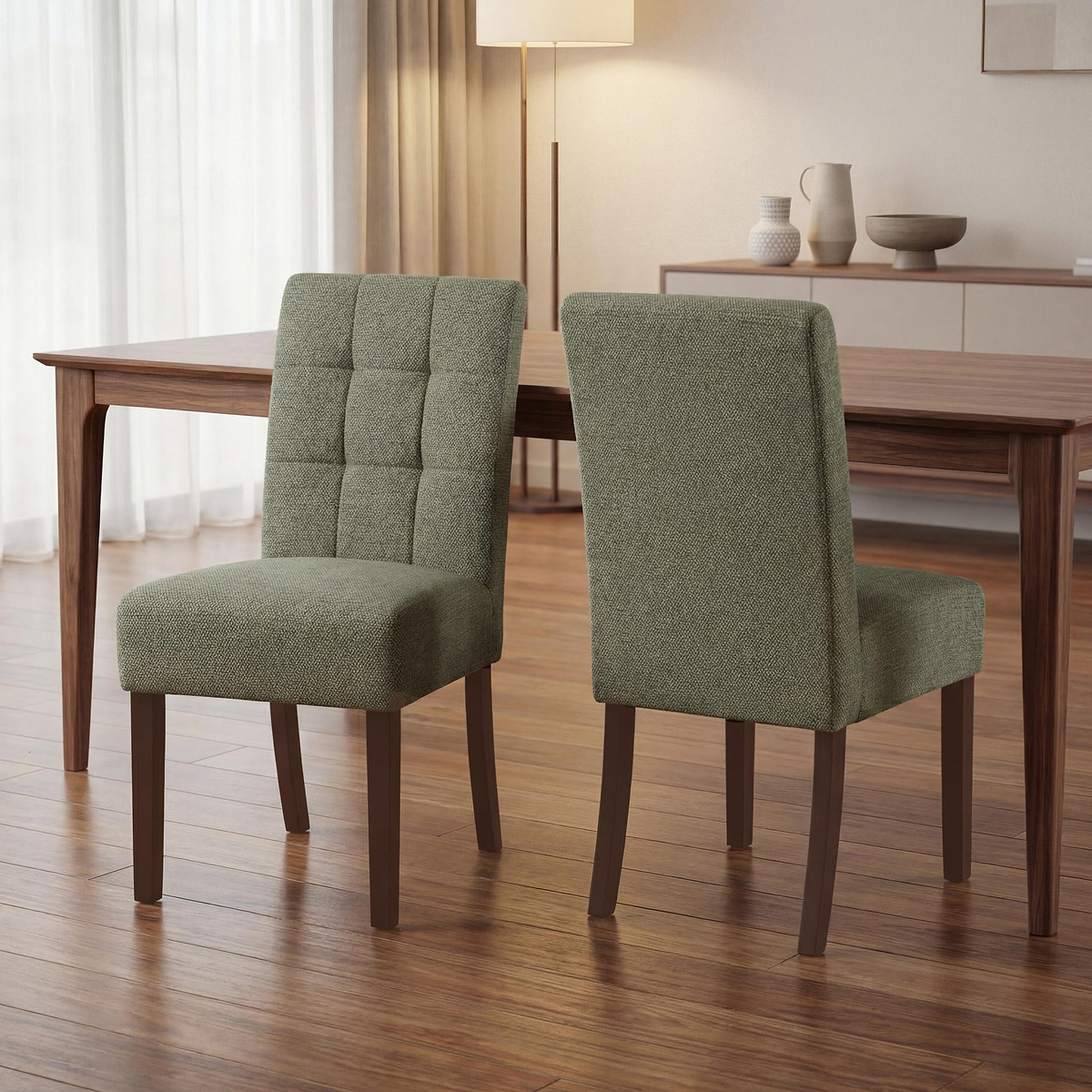 Pryder Tweed Fabric Dining Chair Green WNL from Roseland Furniture