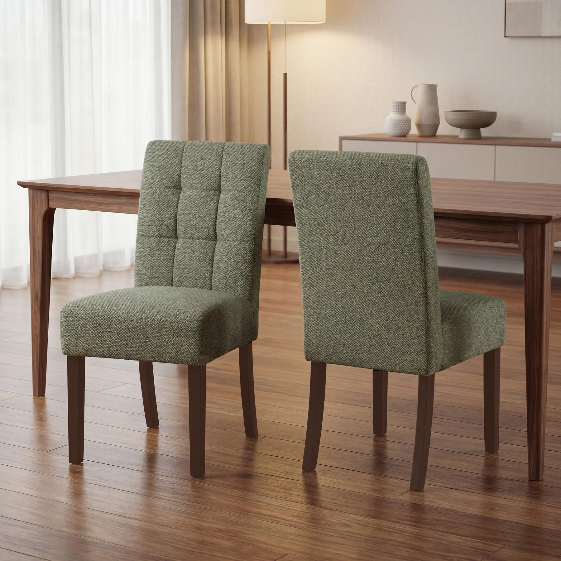 Pryder Tweed Fabric Dining Chair Green WNL from Roseland Furniture
