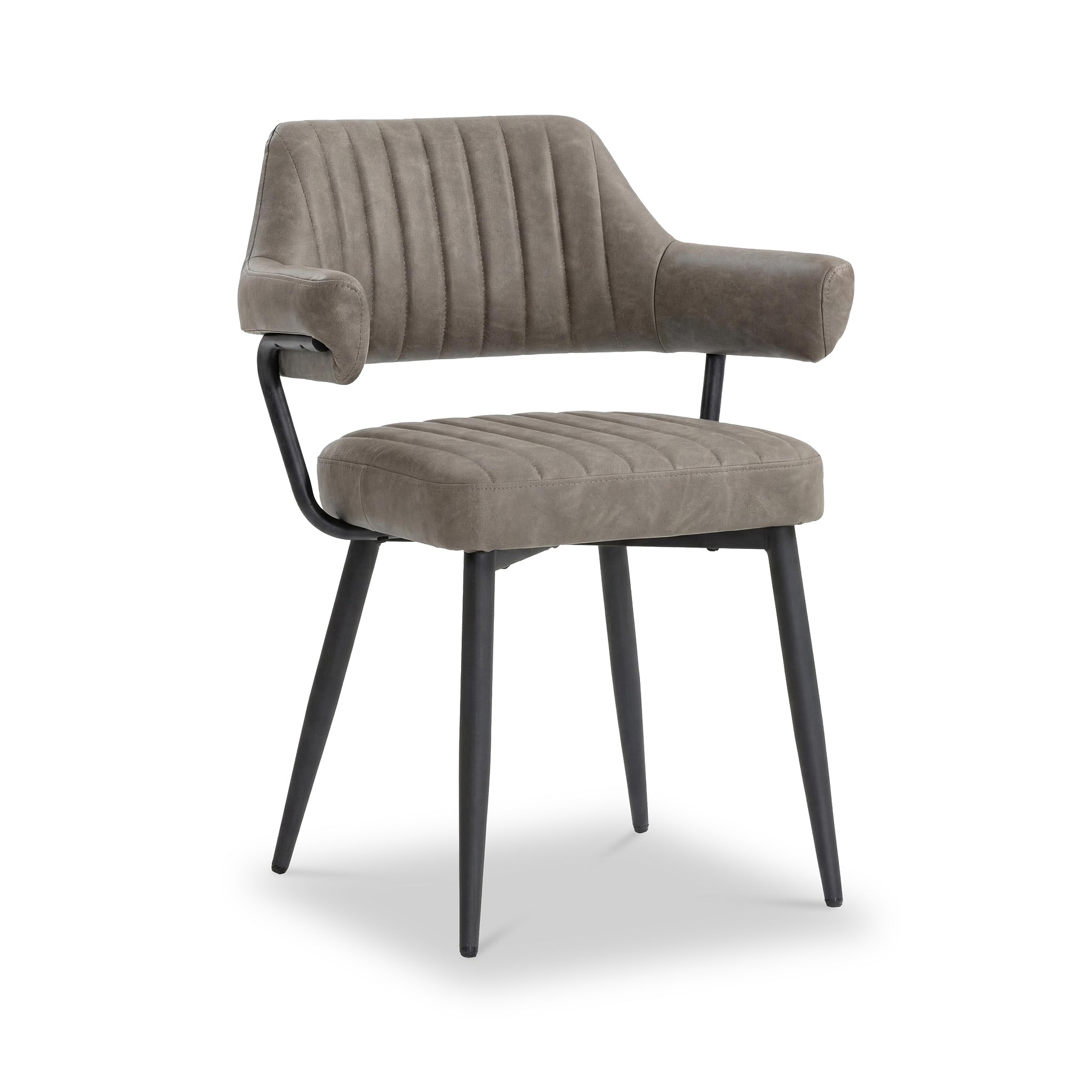 Rhonwen Faux Leather Dining Chair Charcoal from Roseland Furniture