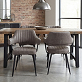 Rhonwen Faux Leather Dining Chair Charcoal from Roseland Furniture
