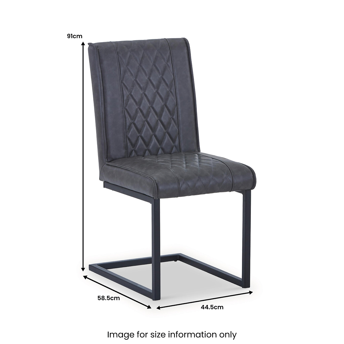 Brando Faux Leather Dining Chair Grey from Roseland Furniture