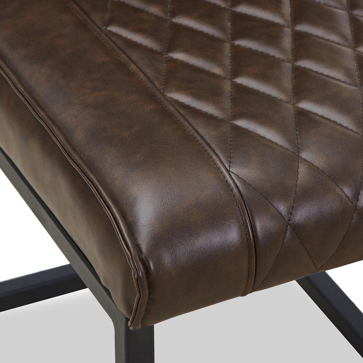 Brando Faux Leather Dining Chair Brown from Roseland Furniture