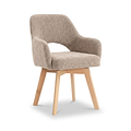 Matteo Curved Dining Chair Champagne from Roseland Furniture