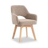 Matteo Curved Dining Chair Champagne from Roseland Furniture