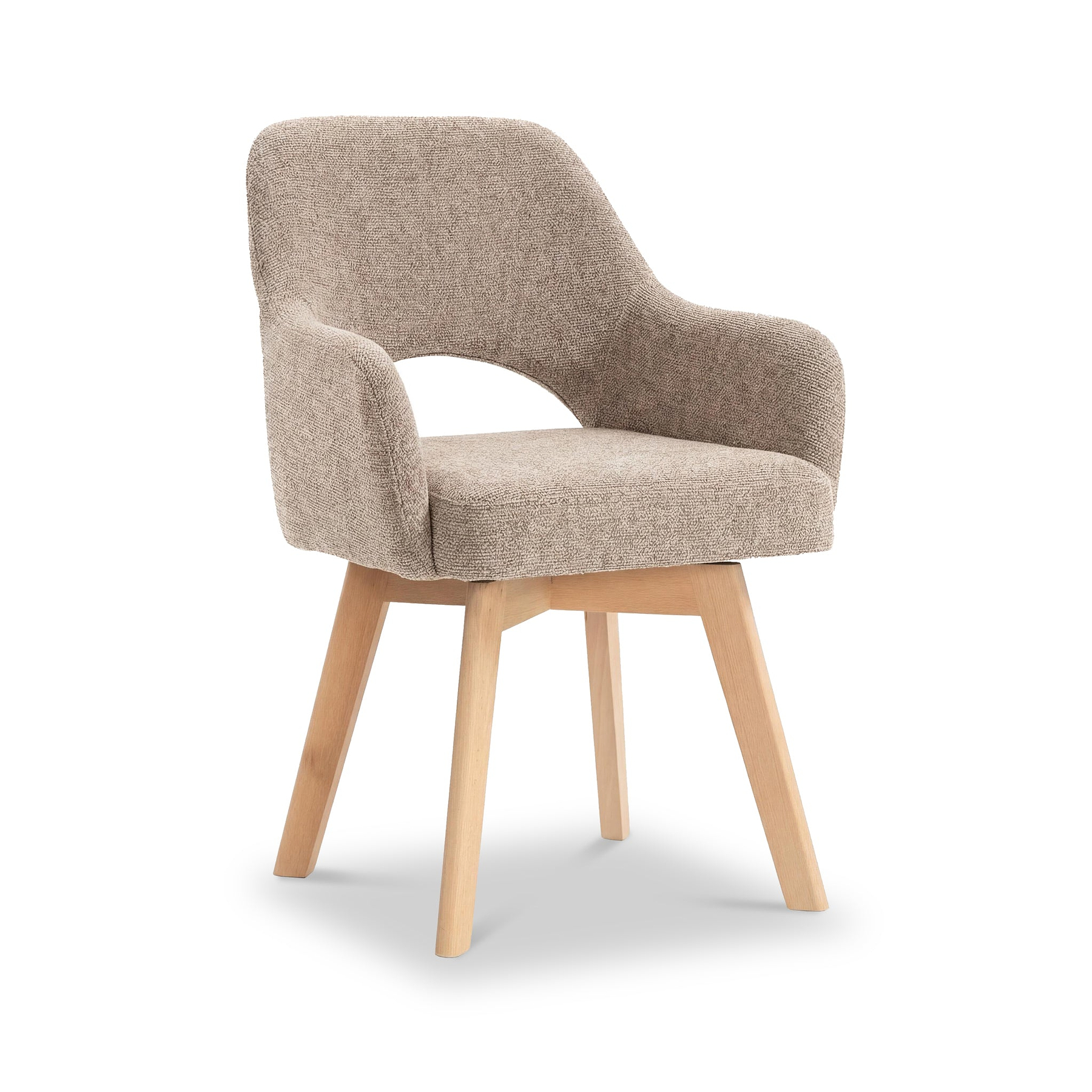 Matteo Curved Dining Chair Champagne from Roseland Furniture