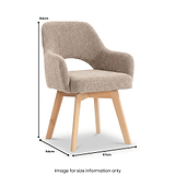 Matteo Curved Dining Chair Champagne from Roseland Furniture