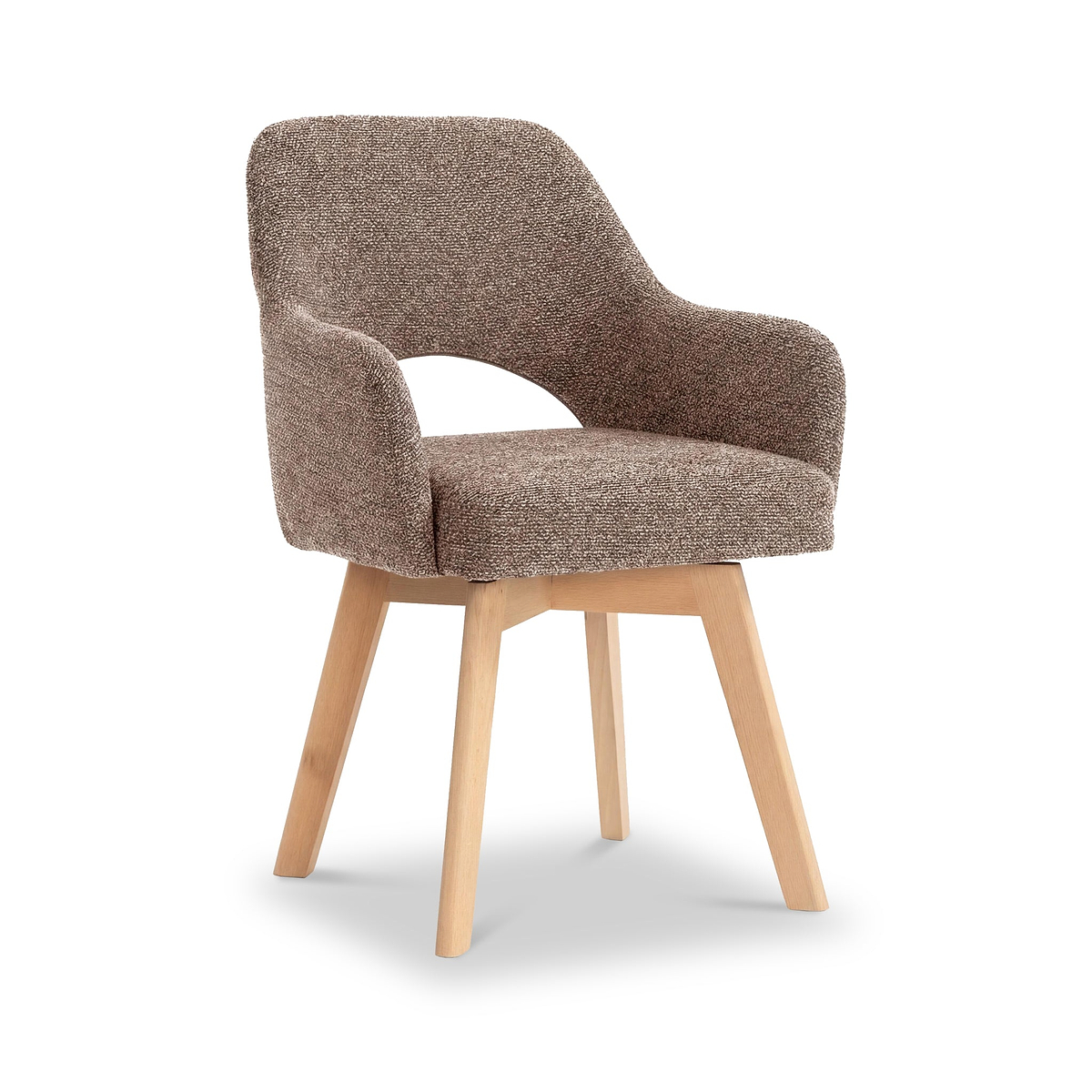 Matteo Curved Dining Chair Coffee from Roseland Furniture