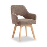 Matteo Curved Dining Chair Coffee from Roseland Furniture