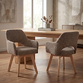 Matteo Curved Dining Chair Coffee from Roseland Furniture