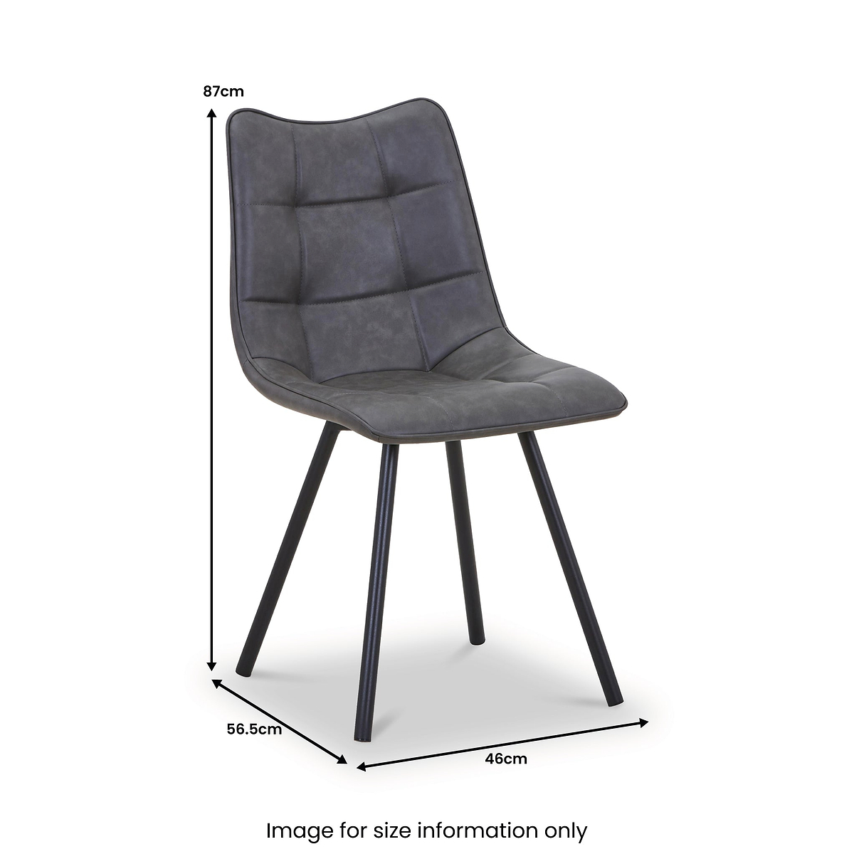 Zeno Faux Leather Dining Chair Grey from Roseland Furniture