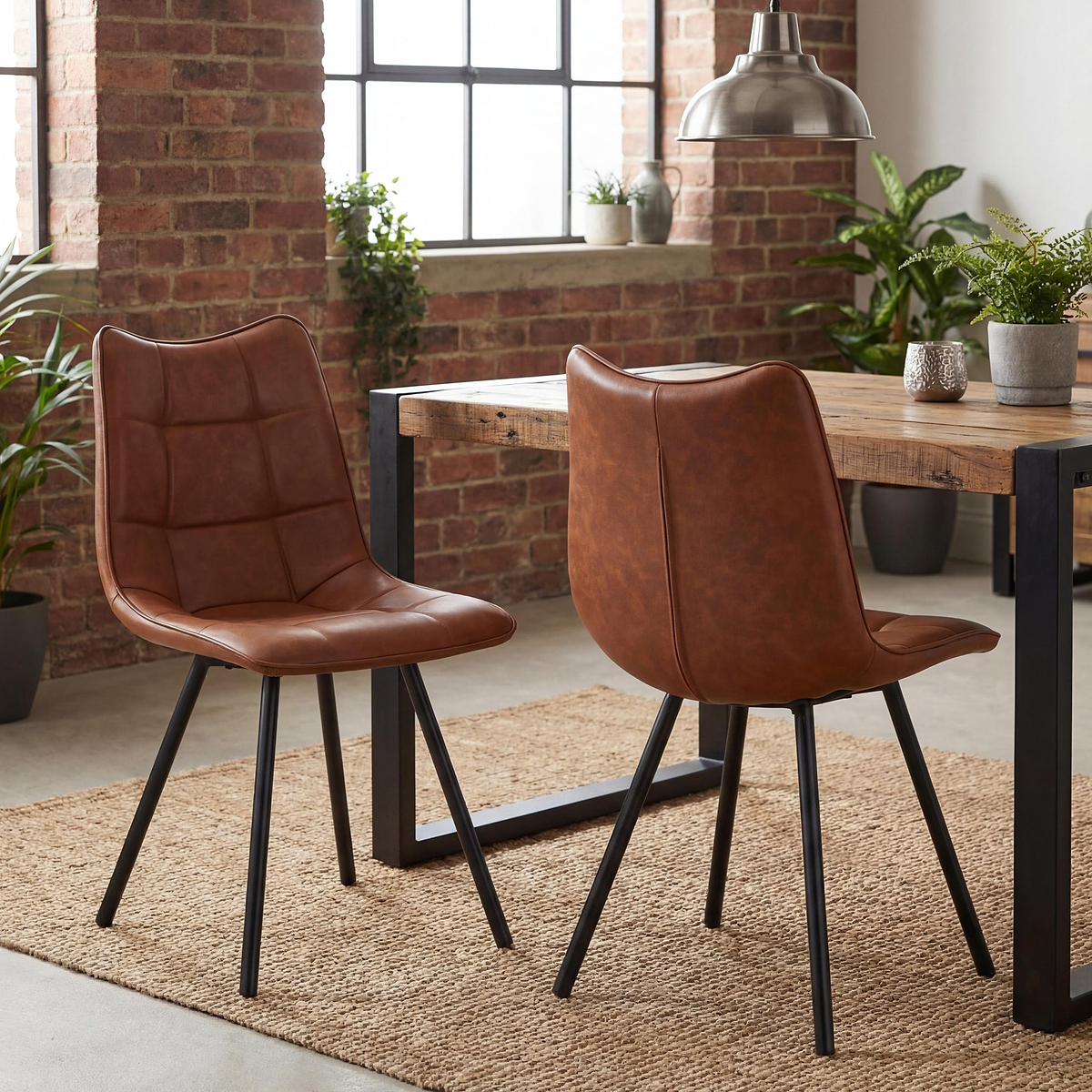 Zeno Faux Leather Dining Chair Tan from Roseland Furniture