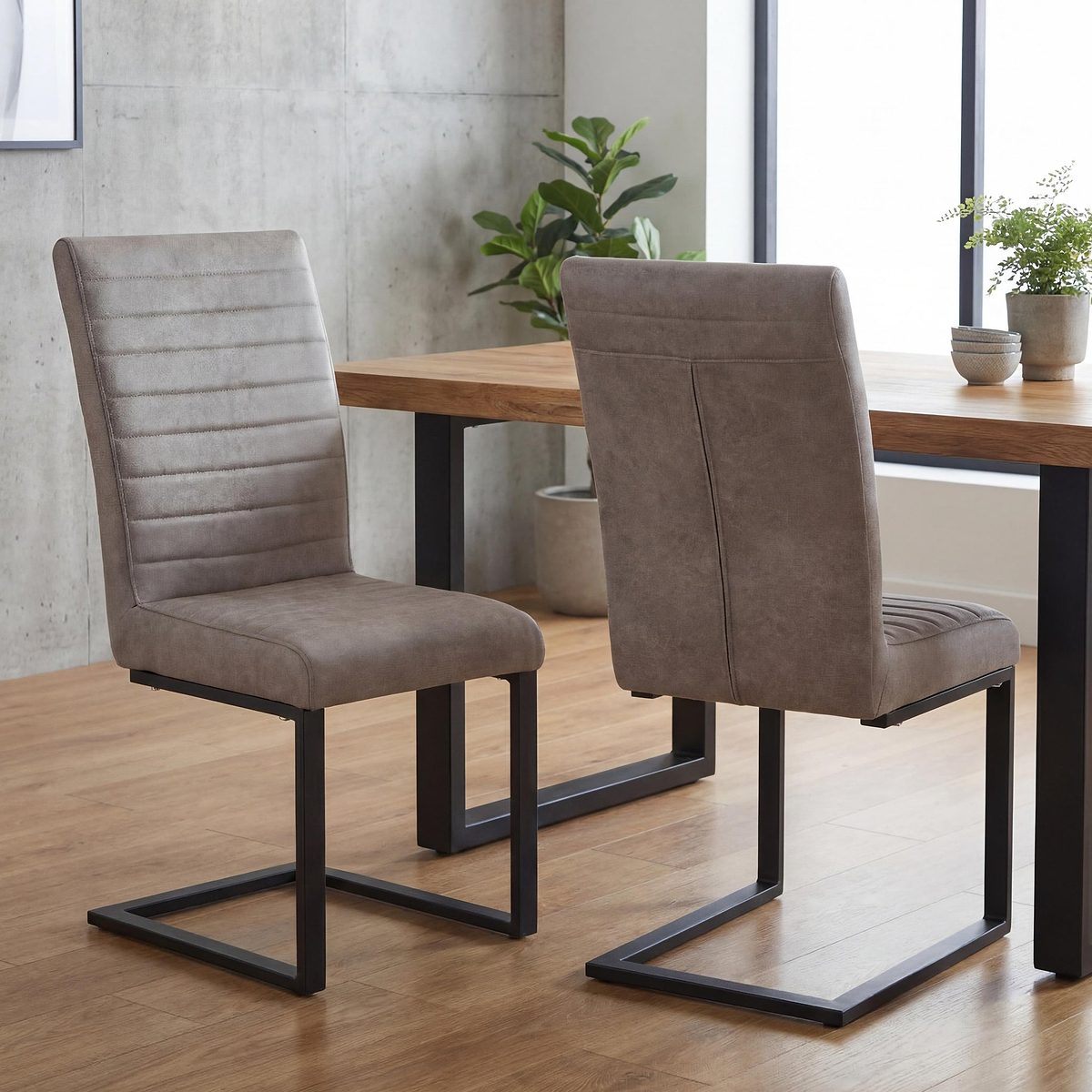 Rino Faux Leather Dining Chair Stone Grey from Roseland Furniture