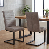 Rino Faux Leather Dining Chair Stone Grey from Roseland Furniture