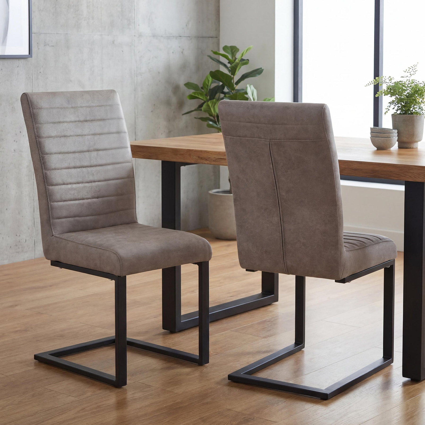 Rino Faux Leather Dining Chair Stone Grey from Roseland Furniture