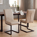Rino Faux Leather Dining Chair Beige from Roseland Furniture
