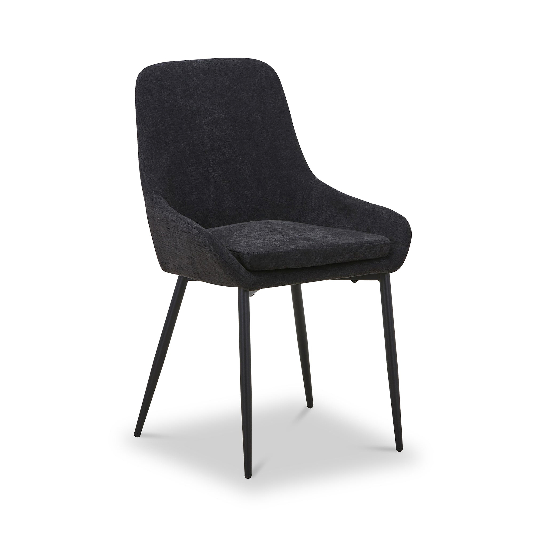 Loris Soft Fabric Dining Chair Black from Roseland Furniture