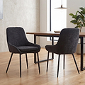 Loris Soft Fabric Dining Chair Black from Roseland Furniture