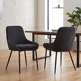 Loris Soft Fabric Dining Chair Black from Roseland Furniture