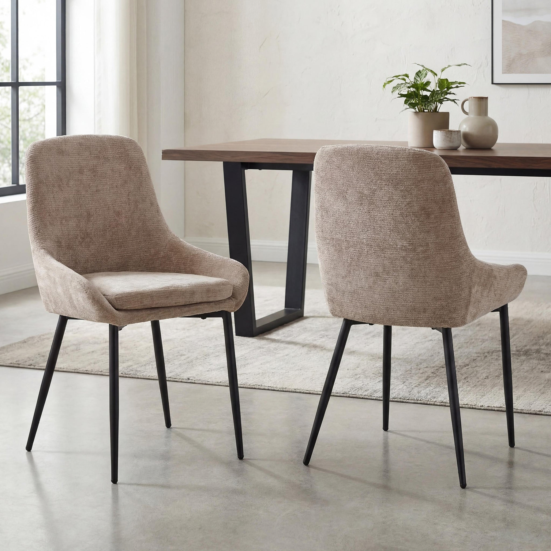 Loris Soft Fabric Dining Chair Mink from Roseland Furniture