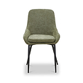 Loris Soft Fabric Dining Chair Green from Roseland Furniture