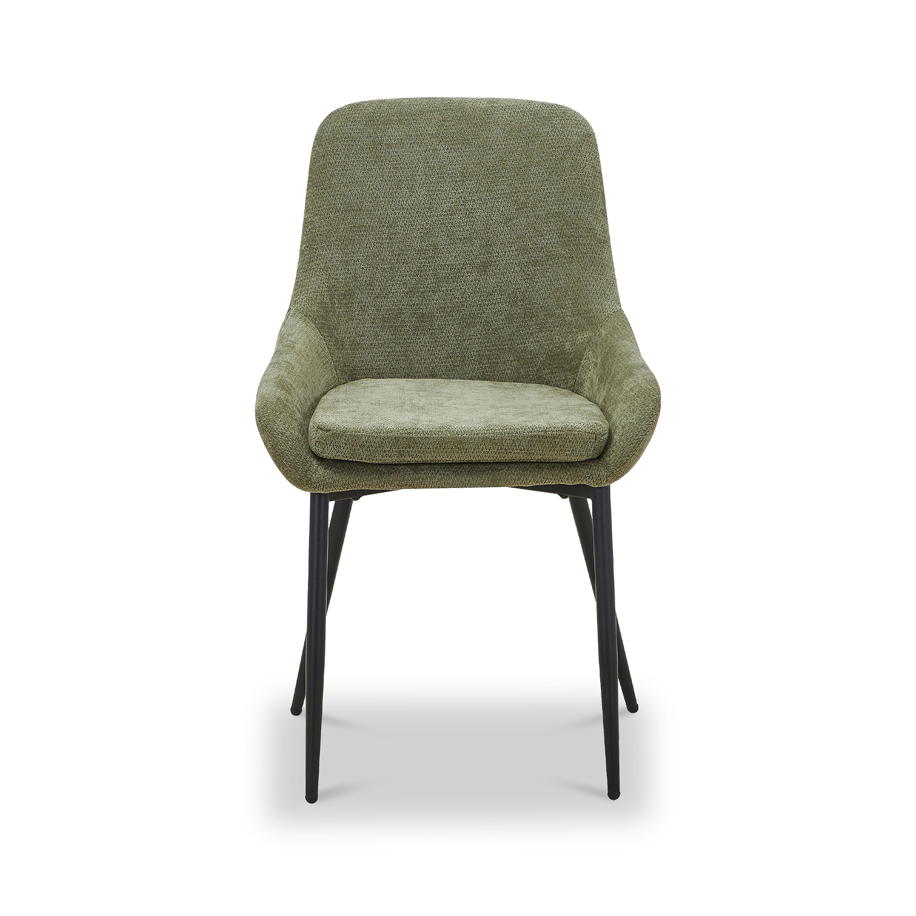 Loris Soft Fabric Dining Chair Green from Roseland Furniture