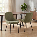 Loris Soft Fabric Dining Chair Green from Roseland Furniture