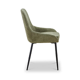 Loris Soft Fabric Dining Chair Green from Roseland Furniture