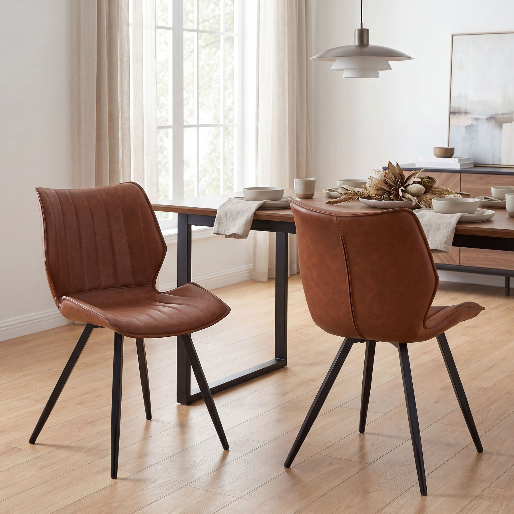 Morvah Faux Leather Dining Chair from Roseland Furniture