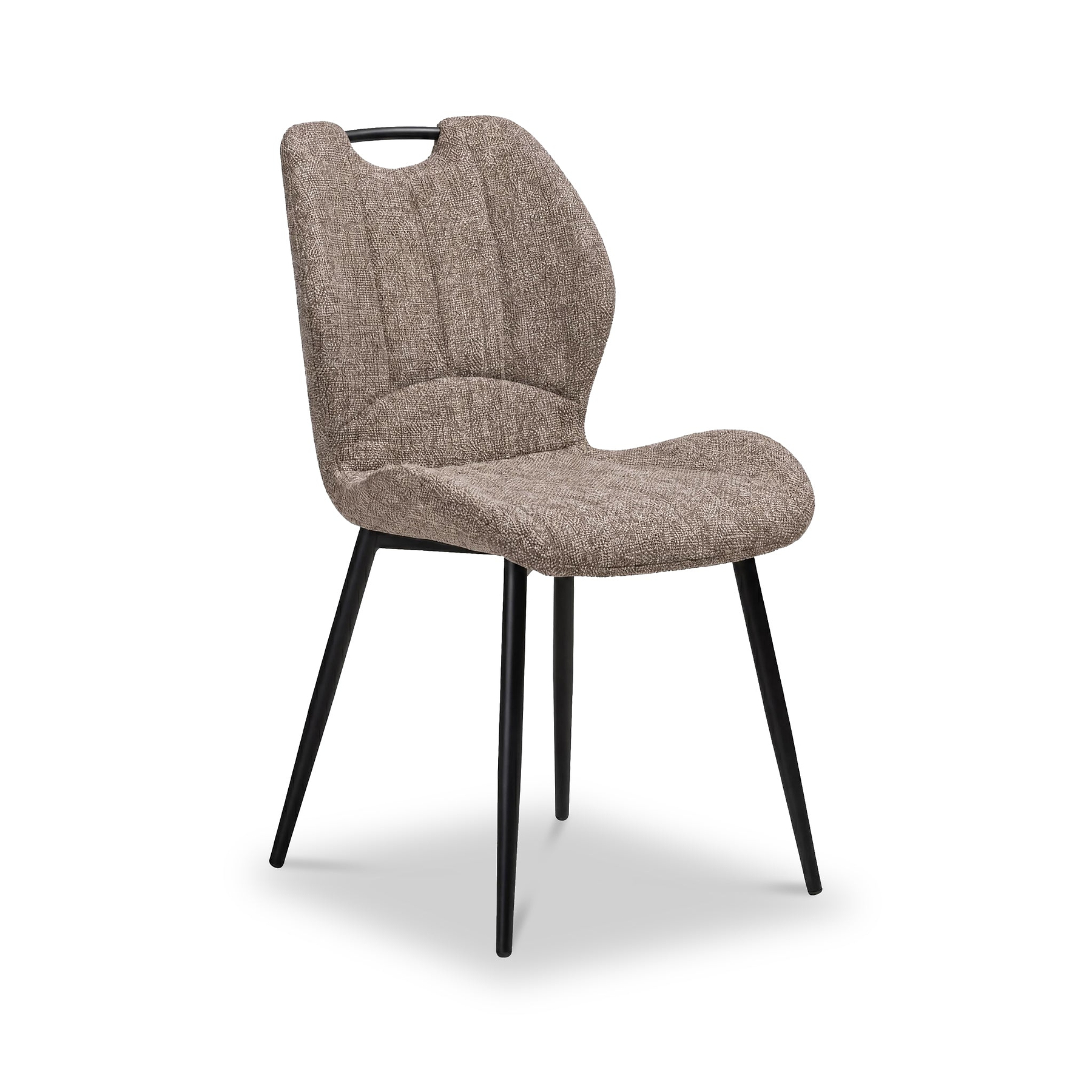 Delvine Textured Fabric Dining Chair Honey from Roseland Furniture