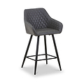Nolan Faux Leather Bar Stool Grey from Roseland Furniture