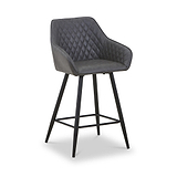 Nolan Faux Leather Bar Stool Grey from Roseland Furniture