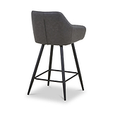 Nolan Faux Leather Bar Stool Grey from Roseland Furniture