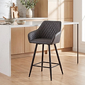 Nolan Faux Leather Bar Stool Grey from Roseland Furniture