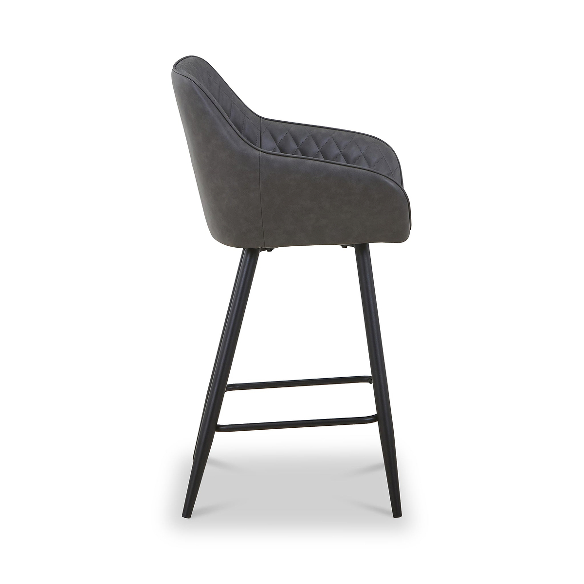 Nolan Faux Leather Bar Stool Grey from Roseland Furniture