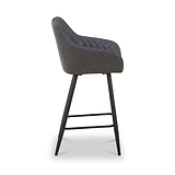 Nolan Faux Leather Bar Stool Grey from Roseland Furniture