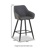 Nolan Faux Leather Bar Stool Grey from Roseland Furniture
